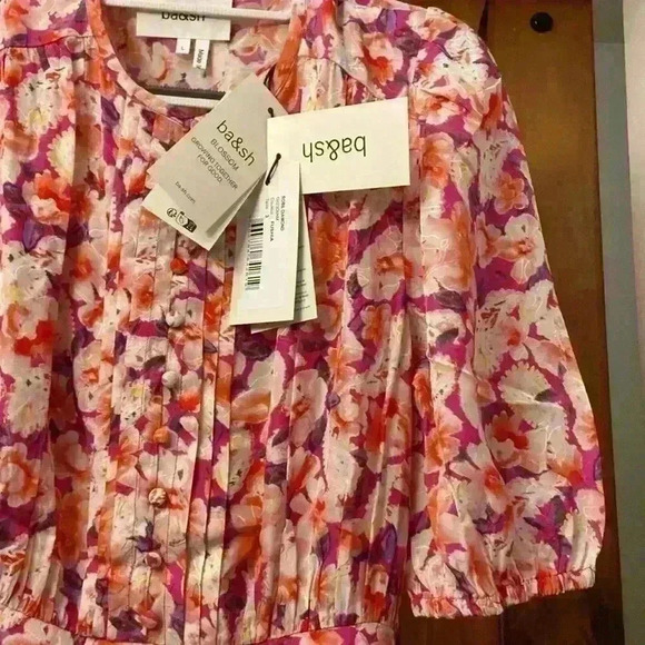 Ba&sh Woman’s Ruffle Mini Dress-Diamond Fushia-Large. NWT - Picture 4 of 9